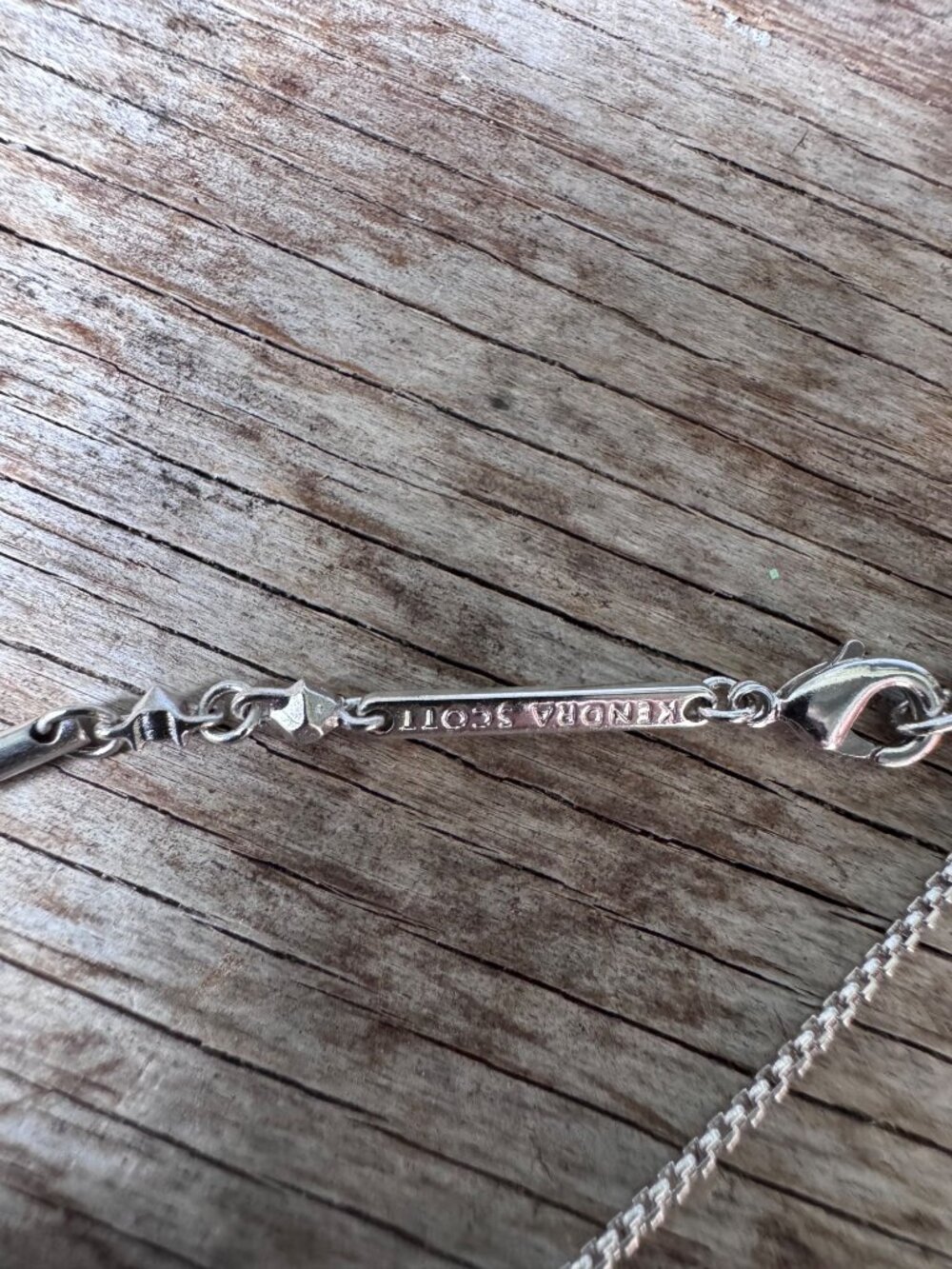 Kendra Scott Rhett Necklace Womens Silver Rhodium Blue Crystal Pendant NWT - Picture 6 of 6